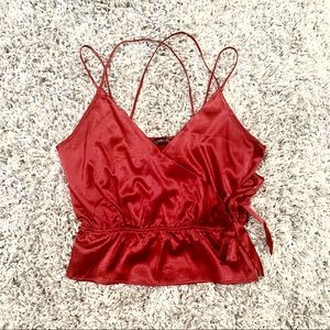 Red Strappy Wrapped Top 🌼